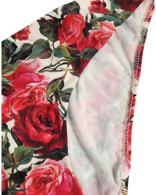 Dolce & Gabbana Pink Multicolor Floral Print Beachwear Bikini Bottom