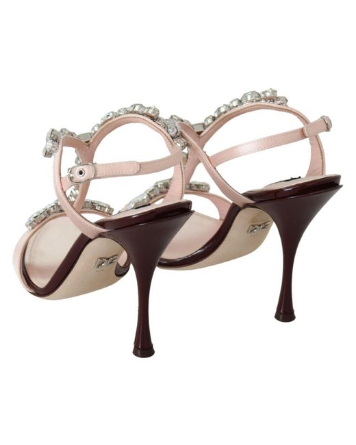 Dolce & Gabbana Multicolor Pink Crystals Heels Keira Sandals