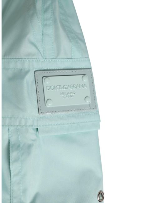 Dolce & Gabbana Blue Aqua Polyester Beachwear Shorts Swimwear Aquamarine Nylon for men