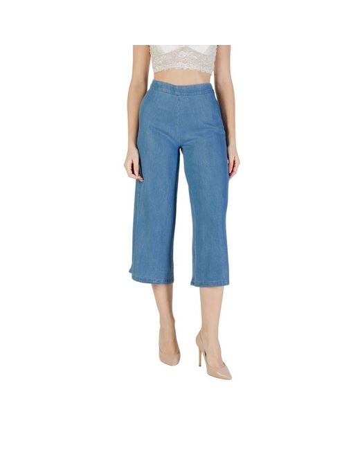ONLY Blue Lyocell Cropped Pants