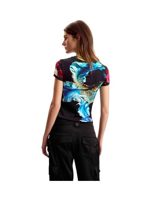 Desigual Red Blue Cotton T