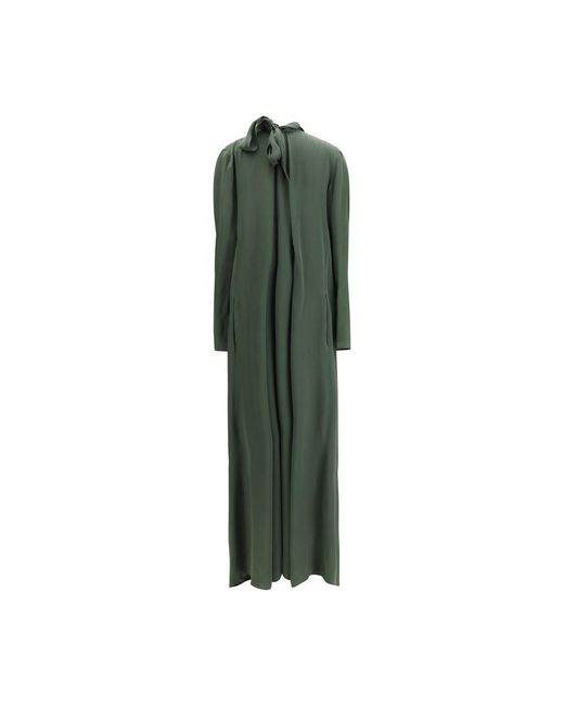 Petar Petrov Green Bicolor Silk Casual Dress