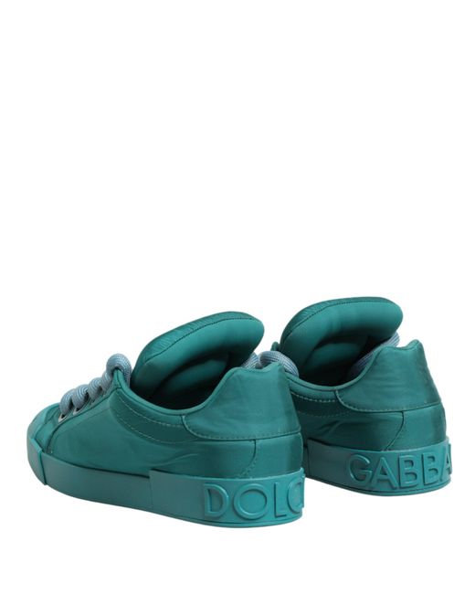 Dolce & Gabbana Green Teal Portofino Men Low Top Sneakers Shoes for men