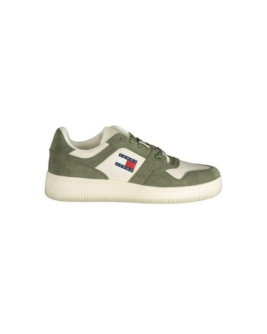 Tommy Hilfiger Green Verde Leather Men Sneaker for men