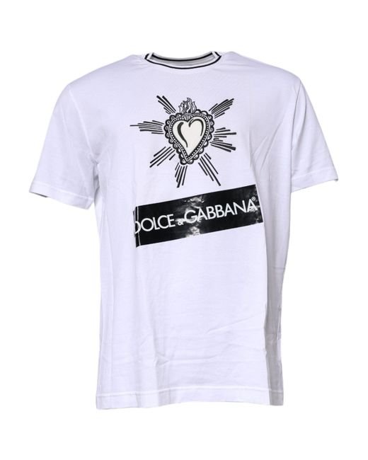 Dolce & Gabbana White Sacred Heart Short Sleeve T for men