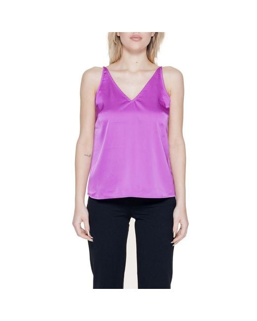 VILA CLOTHES Purple Pink Polyester Top