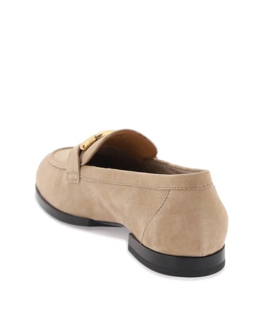 Tod's Brown Suede Leather Kate Loafers In