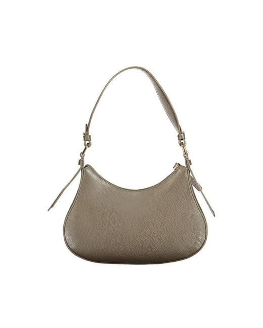Coccinelle Gray Brown Leather Handbag