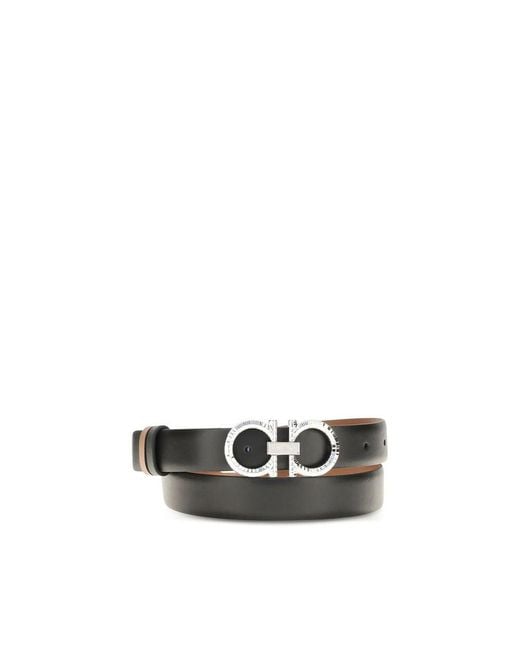 Ferragamo Black Multicolor Calf Leather Bos Taurus Regular Belt