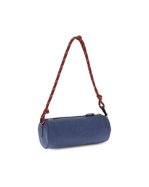 Miu Miu Blue Cotton Shoulder Bag
