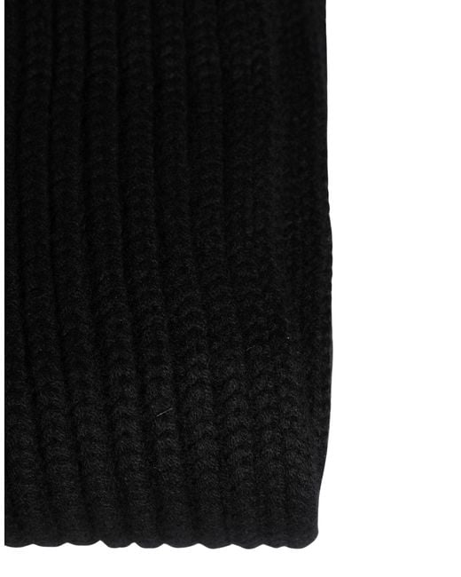 Dolce & Gabbana Black Cashmere Knitted Neck Warmer Scarf for men