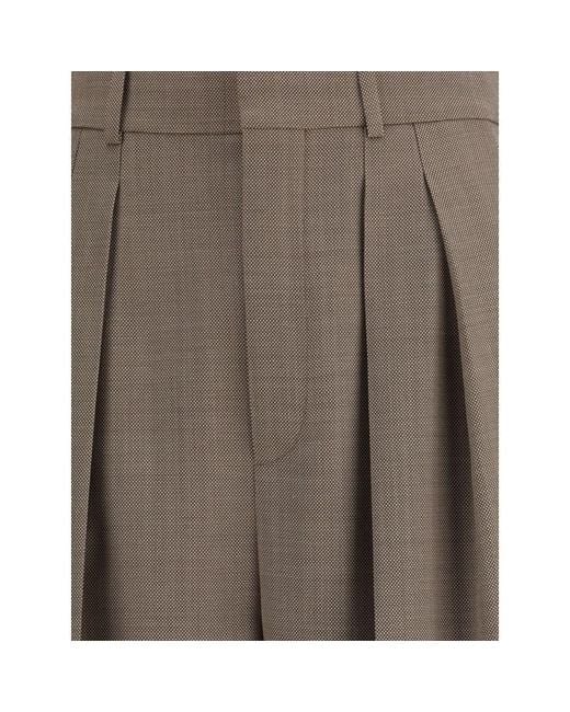Saint Laurent Brown Beige Wool Casual Pants