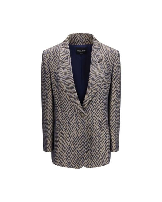 Giorgio Armani Gray Beige Viscose Blazer