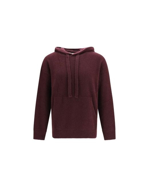 Laneus Purple Bordeaux Cashmere Hoodie for men