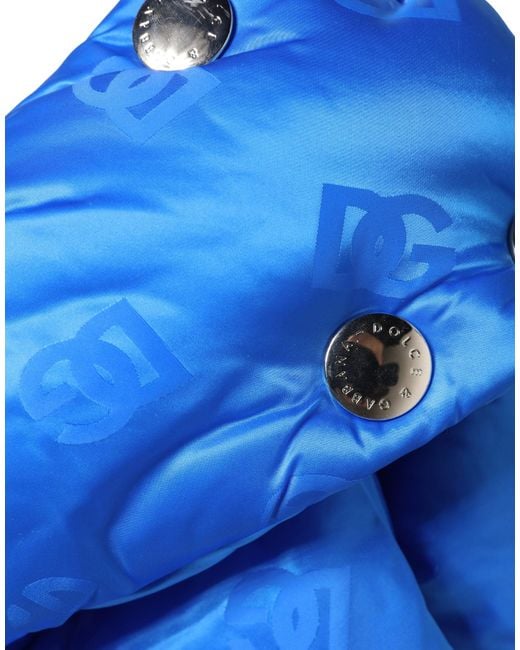 Dolce & Gabbana Blue Logo Print Whole Head Wrap Capello Hat for men