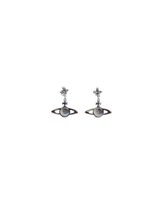 Vivienne Westwood White Silver Brass Earrings