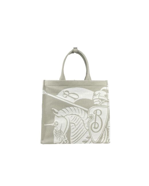 Burberry White Ekd Canvas Tote Bag With Coin Pouch