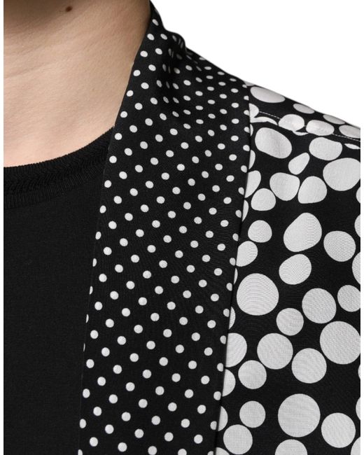 Dolce & Gabbana Black Polka Dots Silk Casual Shirt for men