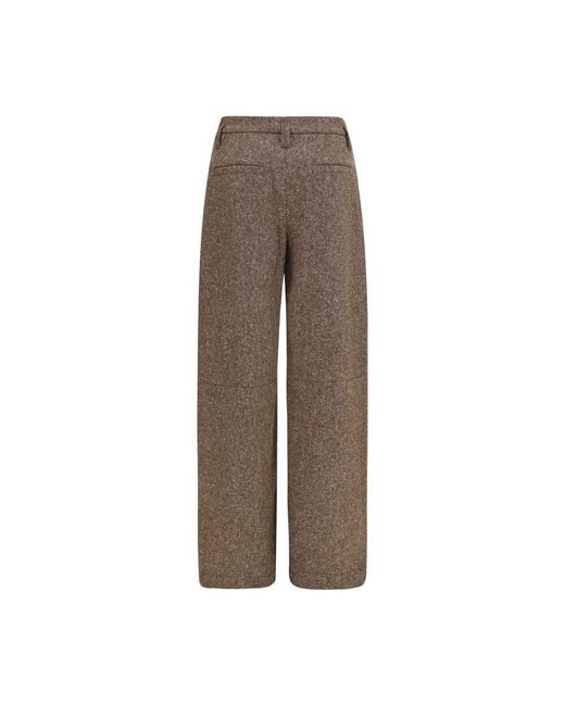 Brunello Cucinelli Brown Wool Oves Aries Casual Pants