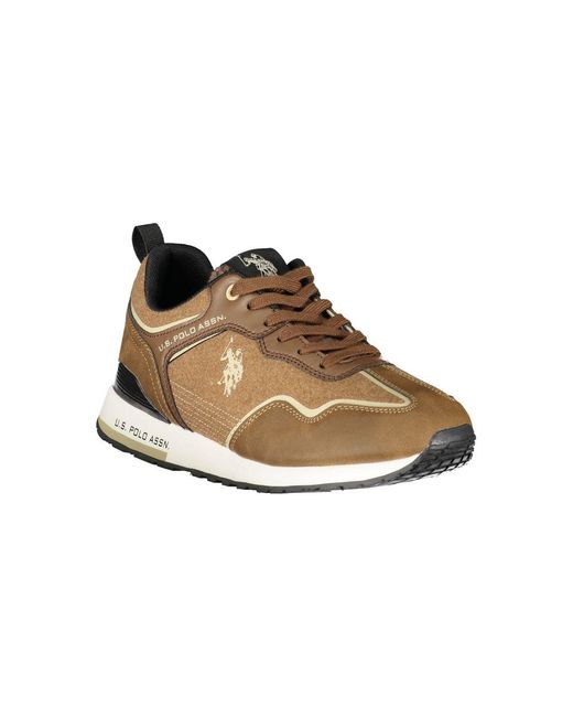 U.S. POLO ASSN. Brown Elegant Sporty Lace-Up Sneakers for men