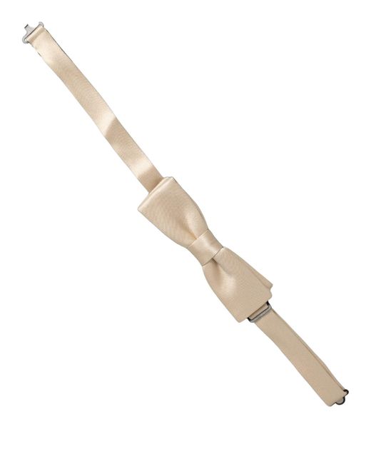 Dolce & Gabbana Natural Men Beige 100% Silk Adjustable Neck Papillon Bow Tie for men