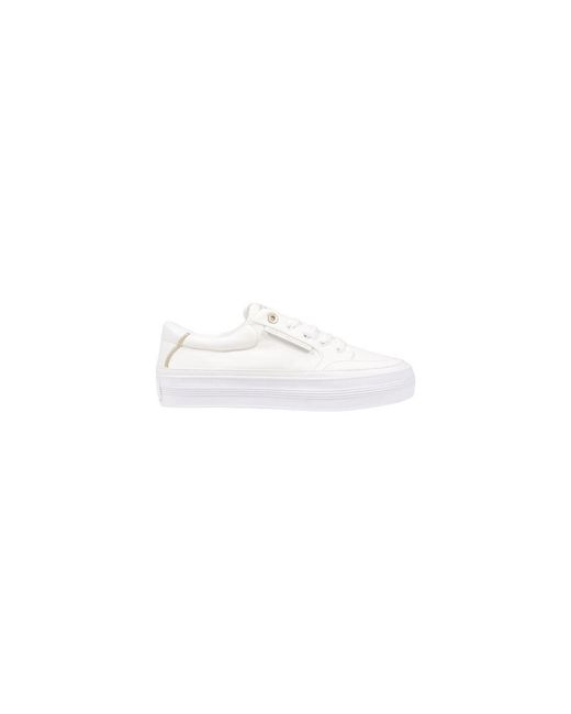 Tommy Hilfiger White Cream Recycled Cotton Low Top Sneakers