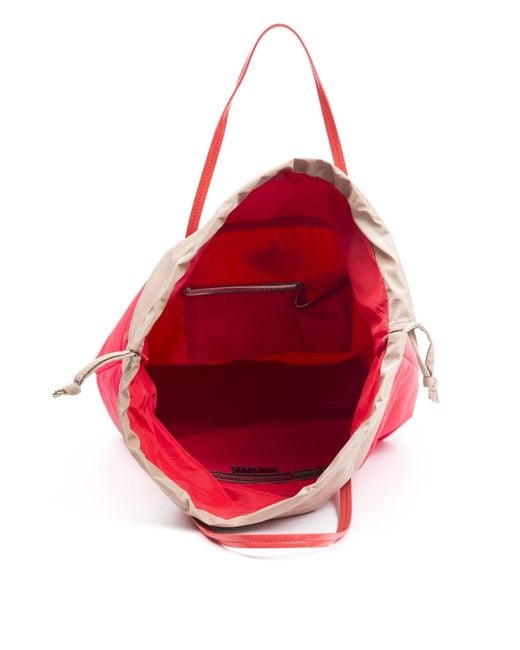 Byblos Pink Elegant Fabric And Patent Shopper Tote