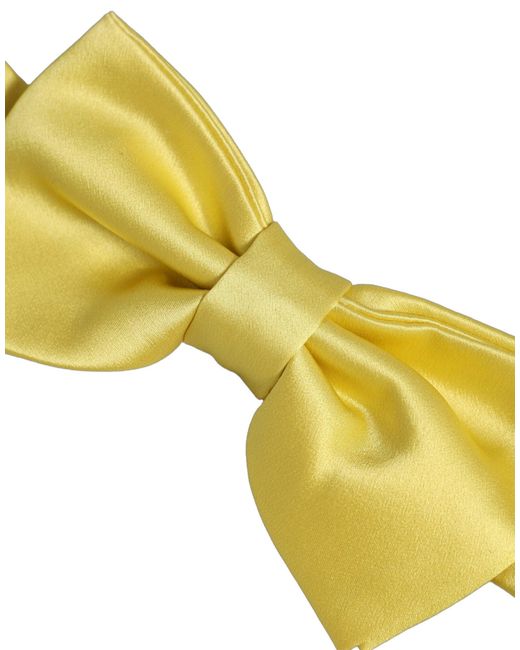 Dolce & Gabbana Men Yellow 100% Silk Adjustable Neck Papillon Bow Tie for men