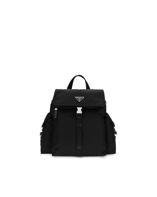 Prada Black Recycled Polyamide Backpack for men