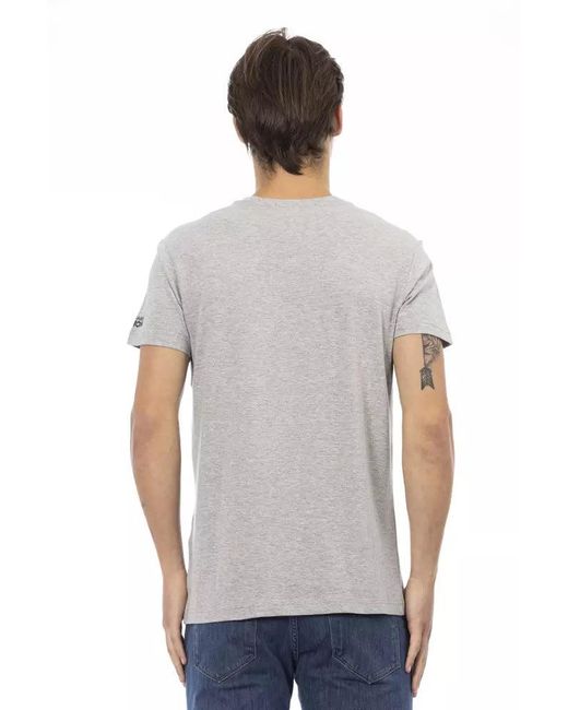 TRUSSARDI ACTION Blue Gray Cotton Men T for men