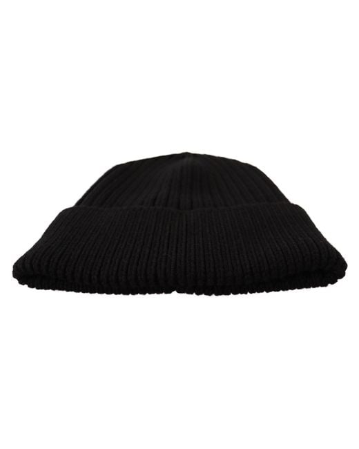 Dolce & Gabbana Black Wool Knit Winter Hat