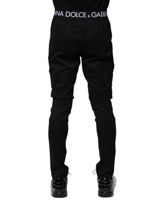 Dolce & Gabbana Black Nylon Skinny Men Jogger Pants for men