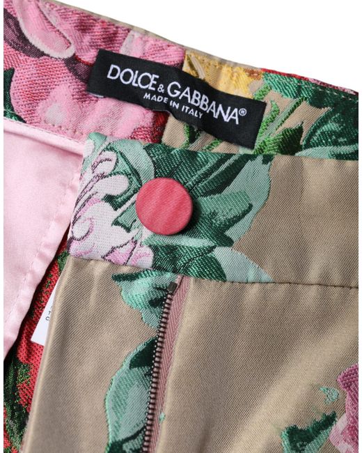 Dolce & Gabbana Floral Jacquard High Waist Tapered Pants
