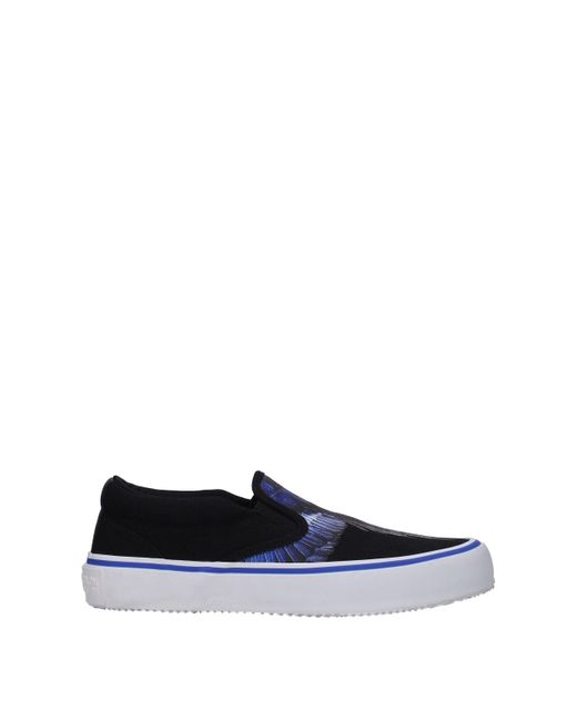 Marcelo Burlon Blue Slip On Uomo Tessuto Nero/Blu for men