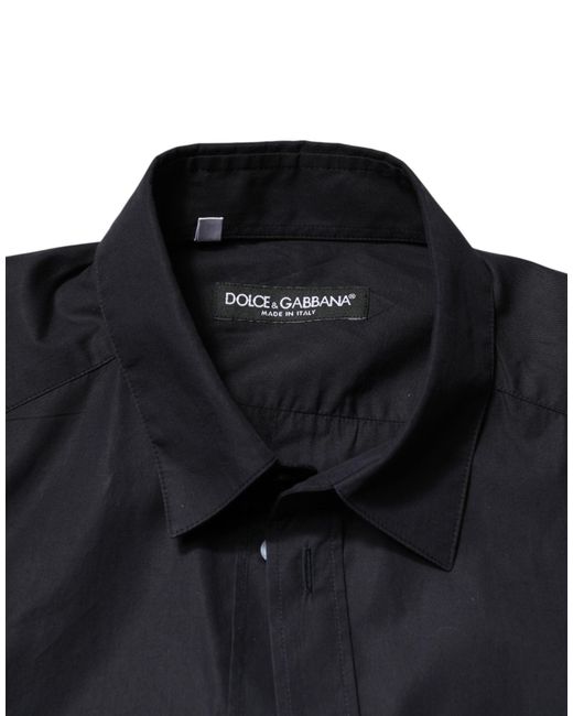Dolce & Gabbana Black Cotton Long Sleeves Dress Formal Shirt for men