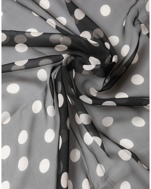 Dolce & Gabbana Black Polka Dot Silk Neck Wrap Shawl 205Cm X 137Cm Scarf for men