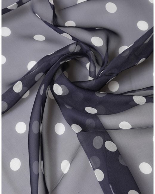 Dolce & Gabbana Gray Polka Dot Silk Square Foulard 91.5Cm X 89.5Cm Scarf for men