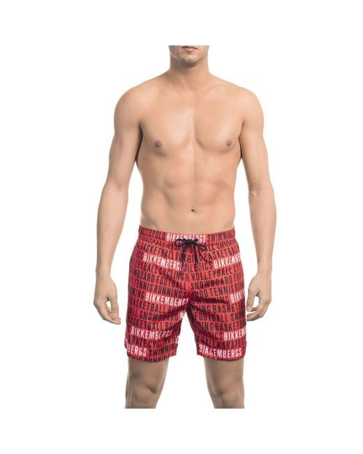 Bikkembergs Red Polyester Swimwear for men