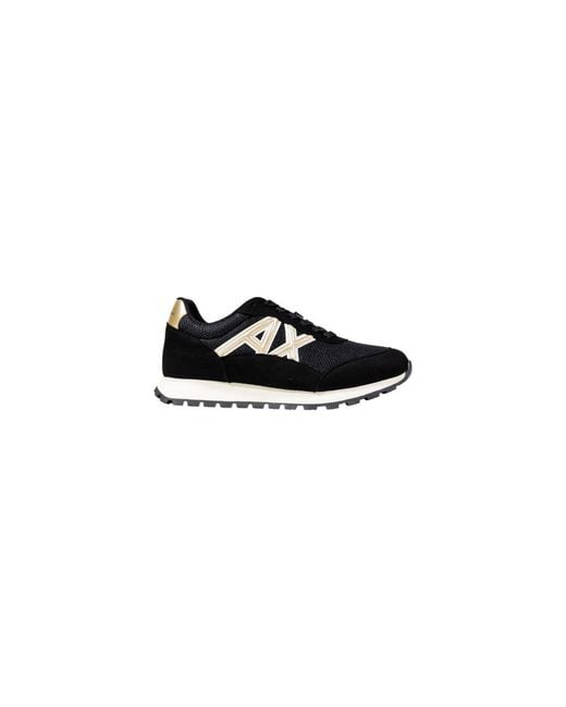 ARMANI EXCHANGE Black Bicolor Polyester Athletic Sneakers