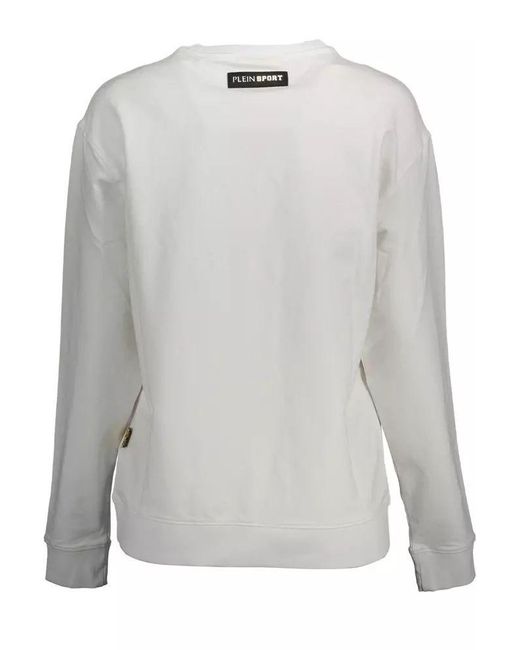Philipp Plein Gray White Cotton Sweater