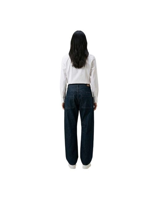 Replay Blue Cotton Mom Jeans