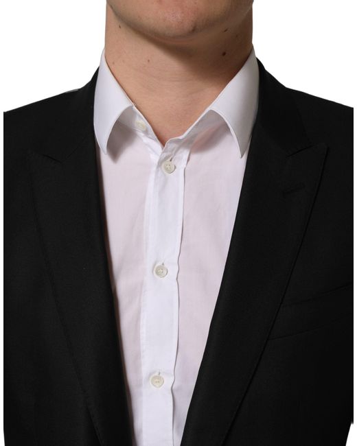 Dolce & Gabbana Black Wool Single Breasted Blazer Jacket for men