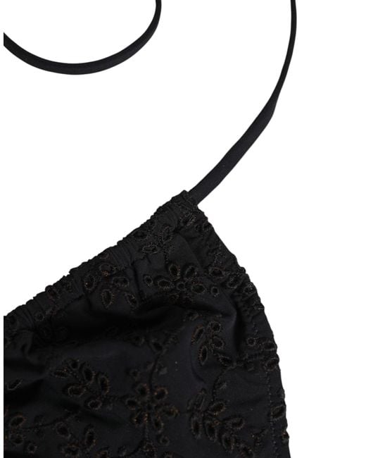 Dolce & Gabbana Black Embroidered Triangle Swimwear Underwear Polyamide Clothing