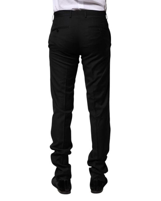 Dolce & Gabbana Black Slim Fit Dress Pants for men
