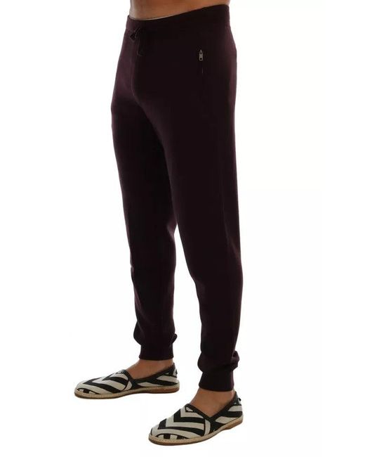 Dolce & Gabbana Black Purple Cashmere Gym Training Sport Pants for men