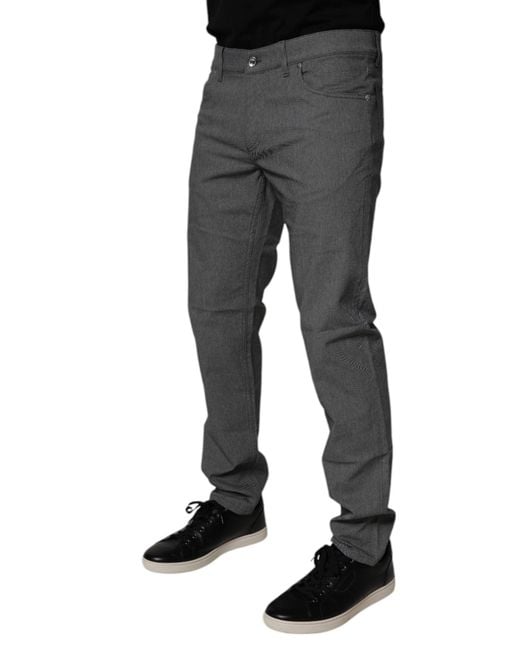 Dolce & Gabbana Black Slimfit Cotton Stretch Jeans for men