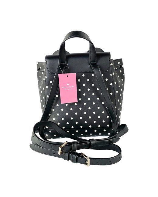 Kate Spade Black Disney Minnie Mouse Medium Leather Backpack Bookbag Bag