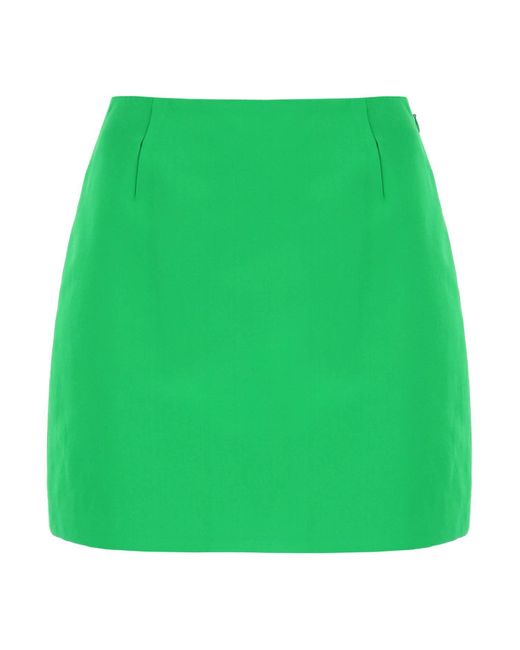 MVP WARDROBE Green 'perry' Satin Mini Skirt