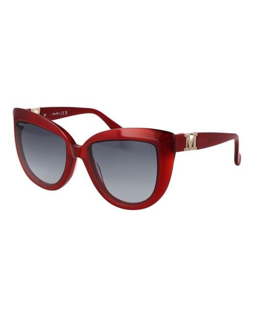 Max Mara Red Multicolor Acetate Sunglasses