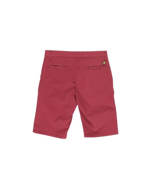 Lyle & Scott Red Bordeaux Cotton Short for men